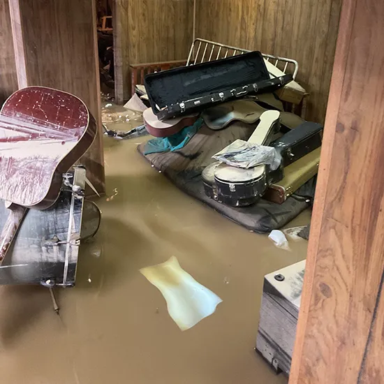 Flood damage restoration specialists handling industrial water cleanup.